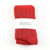 LSC110 - Spice Red Cable Knit Tights