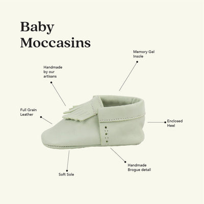 WMK221654 - Baby Moccasins Avocado [Baby Leather Shoes]