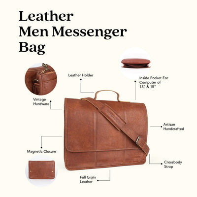 WMK221036 - Leather Messenger Bag