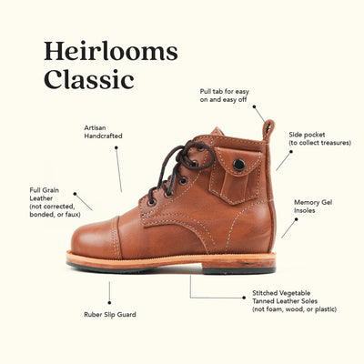 MK700 - Heirloom Classic Boots Brown [Children Leather Boots]