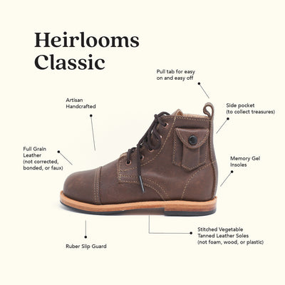 MK702 - Heirloom Classic Boots Café [Children Leather Boots]
