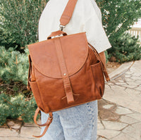 MK22562-LG - Custom Leather Backpack Large [All Leather Backpack]