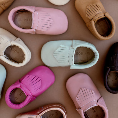 WMK221660 - Baby Moccasins Rosewood [Baby Leather Shoes]