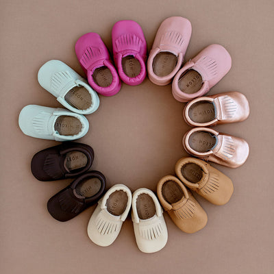 WMK221654 - Baby Moccasins Avocado [Baby Leather Shoes]