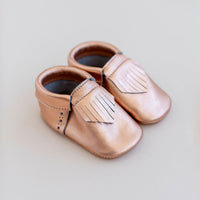 WMK221658 - Baby Moccasins Rose Gold [Baby Leather Shoes]
