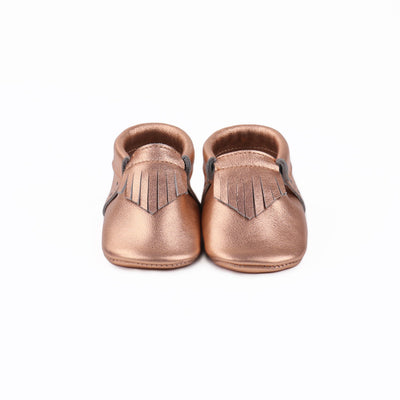 WMK221658 - Baby Moccasins Rose Gold [Baby Leather Shoes]