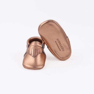 WMK221658 - Baby Moccasins Rose Gold [Baby Leather Shoes]