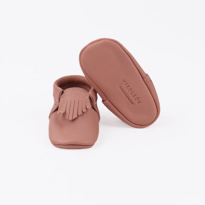 WMK221660 - Baby Moccasins Rosewood [Baby Leather Shoes]