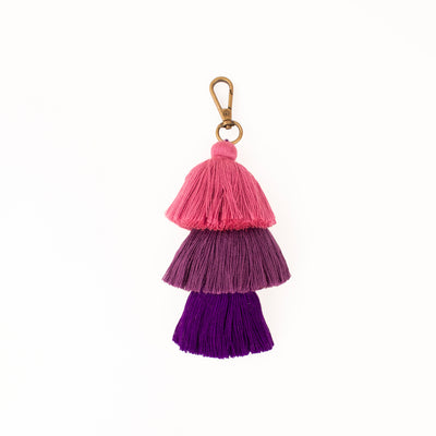 MK221670 - Skull Rose Gold & Purple Tassels [Leather Bag Accessory]