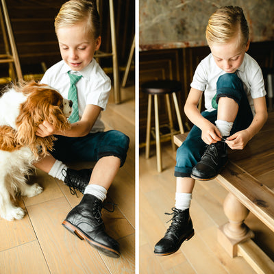 MK866 - Heirloom Classic Boots Black [Children Leather Boots]