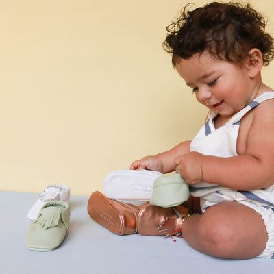 WMK221604 - Baby Moccasins Dorado [Baby Leather Shoes]