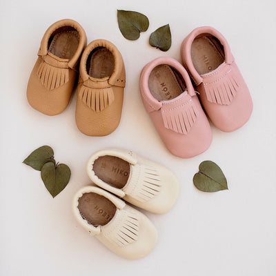 WMK221660 - Baby Moccasins Rosewood [Baby Leather Shoes]