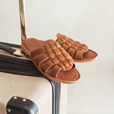 MK22810 - Playa Sandals Brown [Women's Leather Sandals]