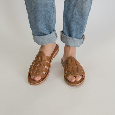 MK22810 - Playa Sandals Brown [Women's Leather Sandals]