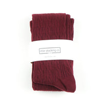 LSC101 - Wine Cable Knit Tights