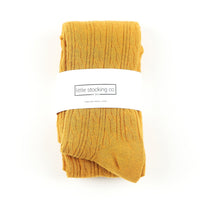 LSC114 - Golden Yellow Cable Knit Tights