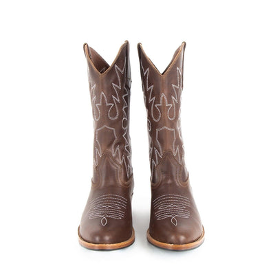 MK2102 - Etta Western Boots Cafe [Women's Leather Boots]