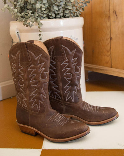 MK2102 - Etta Western Boots Cafe [Women's Leather Boots]