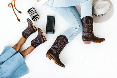 MK2102 - Etta Western Boots Cafe [Women's Leather Boots]