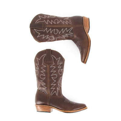 MK2102 - Etta Western Boots Cafe [Women's Leather Boots]