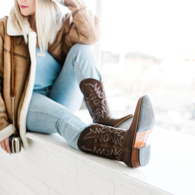 MK2102 - Etta Western Boots Cafe [Women's Leather Boots]