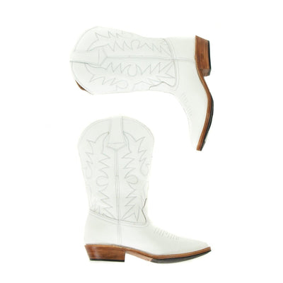 MK2103 - Etta Western Boots White [Women's Leather Boots]