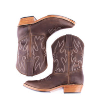 MK21107 - Adela Western Boots Cafe [Women's Leather Boots]