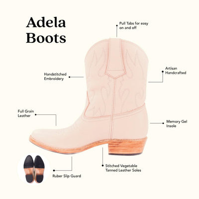 MK21115 - Adela Western Boots Blush [Women's Leather Boots]