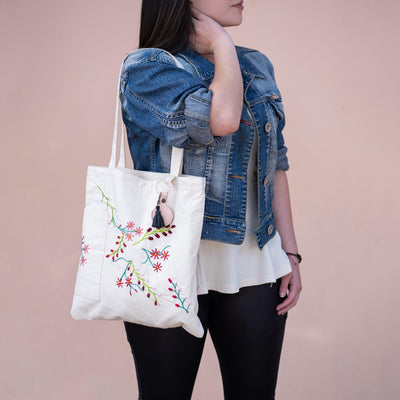 MK211304 - Embroidered Canvas Tote - CUSTOM