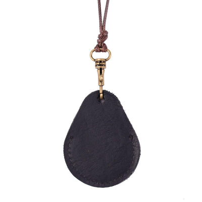 MK211414-N - Keychain AirTag Necklace Find my Car/Purse/Keys Black [Leather Accessory]