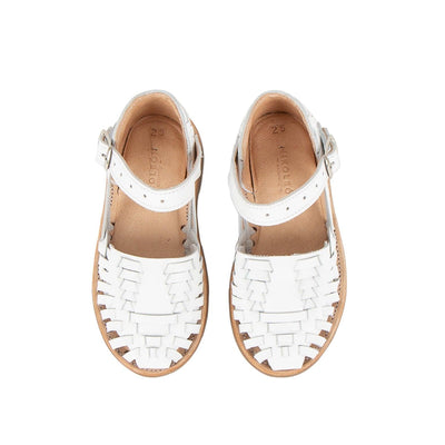 MK21257 - Chitos White [Children's Leather Sandals]