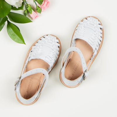 MK21257 - Chitos White [Children's Leather Sandals]