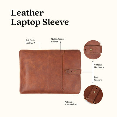 MK221034 - Custom Leather Laptop Sleeve [Men's Leather Accessory]