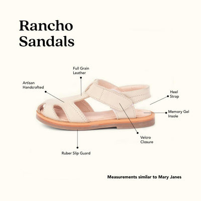 MK221060 - Rancho Sandals Bone [Children's Leather Sandals]