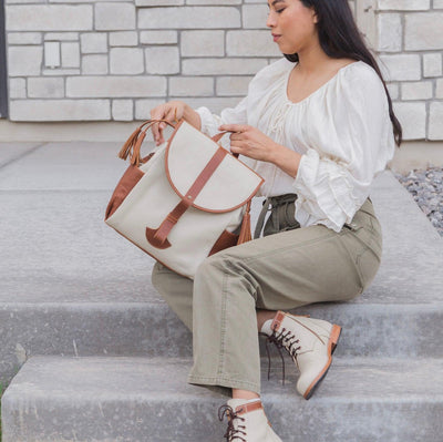 MK221102 - Leather Bohe Backpack