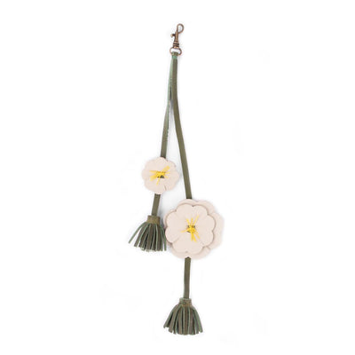 MK22805 - Alba Floral Tassel Bone [Leather Bag Accessory]
