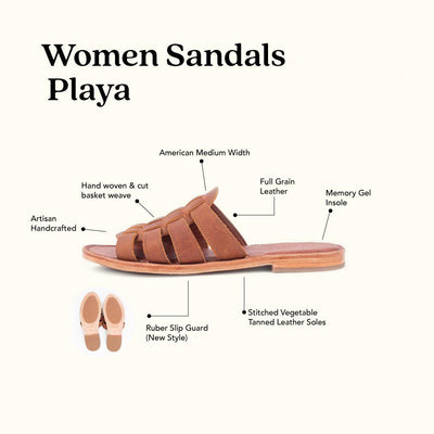 MK22810 - Playa Sandals Brown [Women's Leather Sandals]