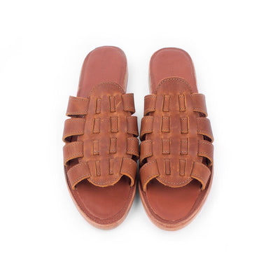 MK22810 - Playa Sandals Brown [Women's Leather Sandals]
