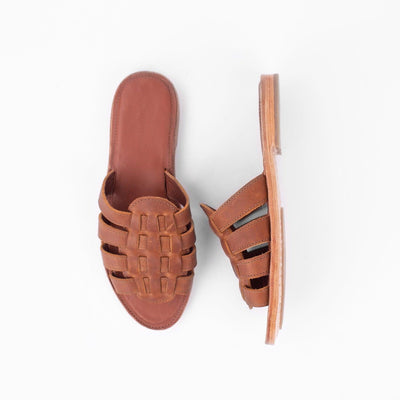 MK22810 - Playa Sandals Brown [Women's Leather Sandals]