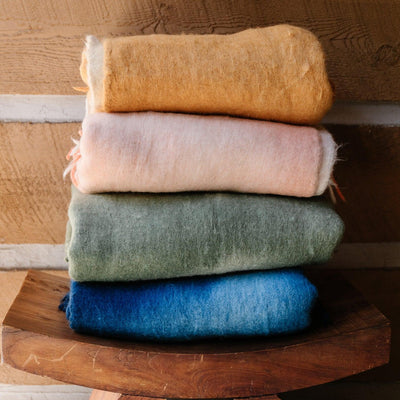 MM1001 - Wool Momos Blanket Ombre Mustard