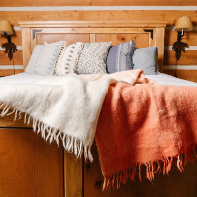 MM1002 - Wool Momos Blanket Ombre Salmon