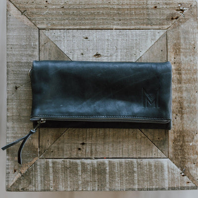 MM21228 - All Leather Envelope Wallet - Storm Blue