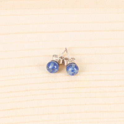 MM5000 - Lapis Lazuli Round Earrings Blue