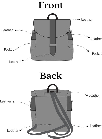 WMK22562-LG - Leather Custom Backpack - LARGE