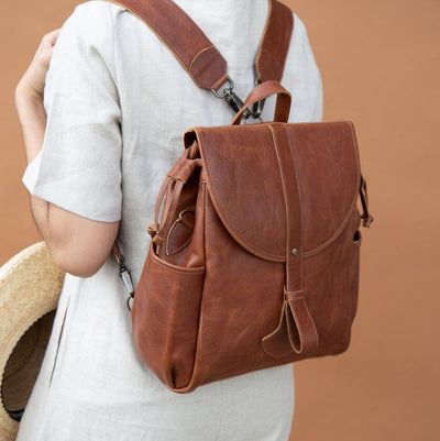 WMK22562-MD - Leather Custom Backpack - MEDIUM